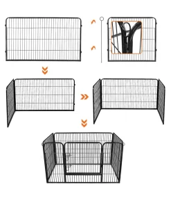 Feandrea Mehr Hundezubehör|Freilaufgehege > Freilaufgitter für Hunde, ca. B122/H70/T80 cm
