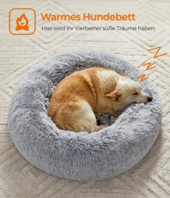 Feandrea Hundebett, rund, grau, ca. Ø80/H20 cm Hellgrau Sale