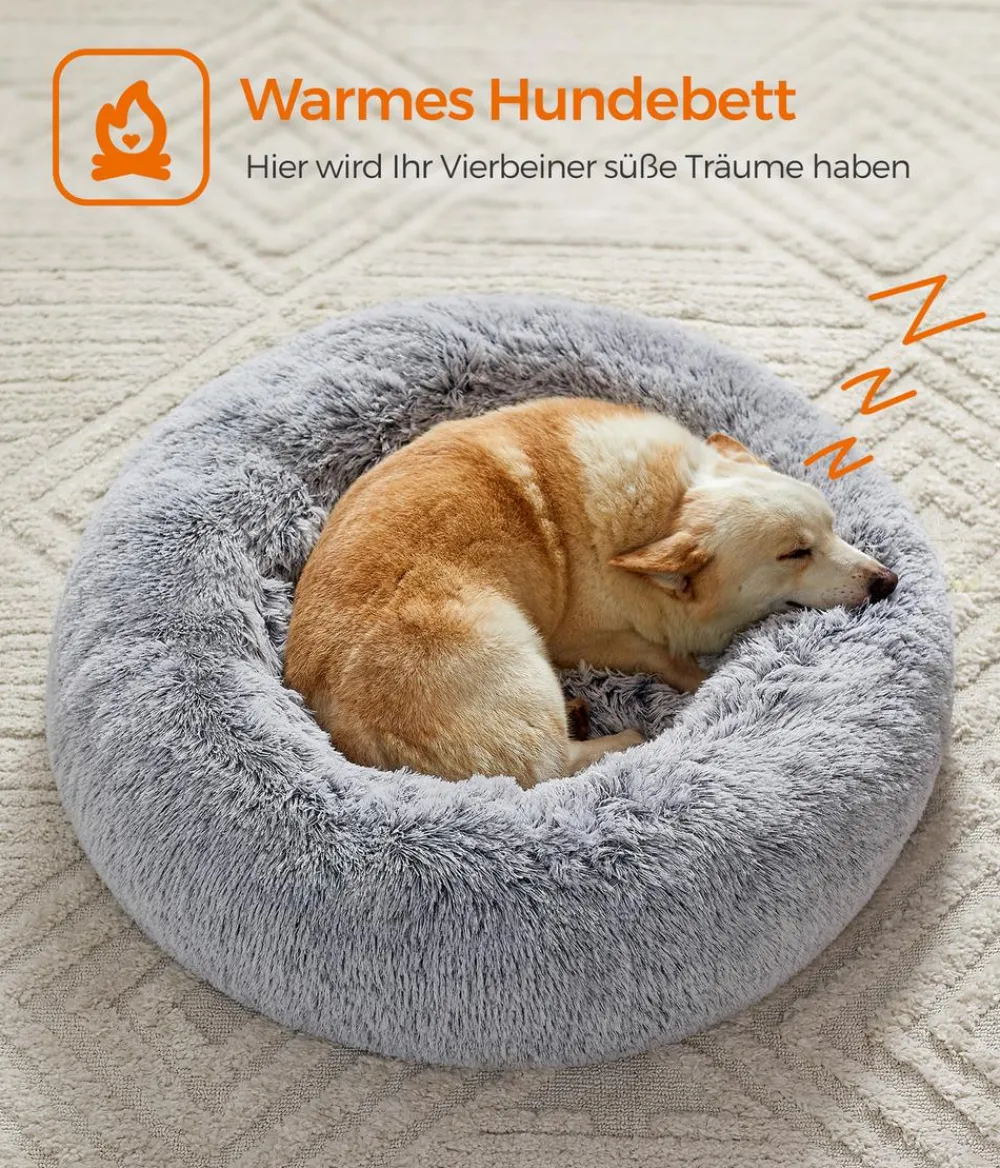 Feandrea Hundebett, rund, grau, ca. Ø80/H20 cm Hellgrau Sale