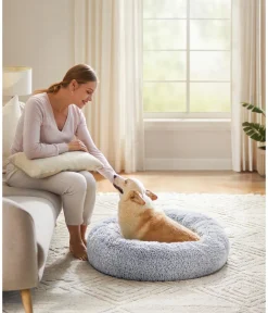 Feandrea Hundebett, rund, grau, ca. Ø80/H20 cm Hellgrau Sale