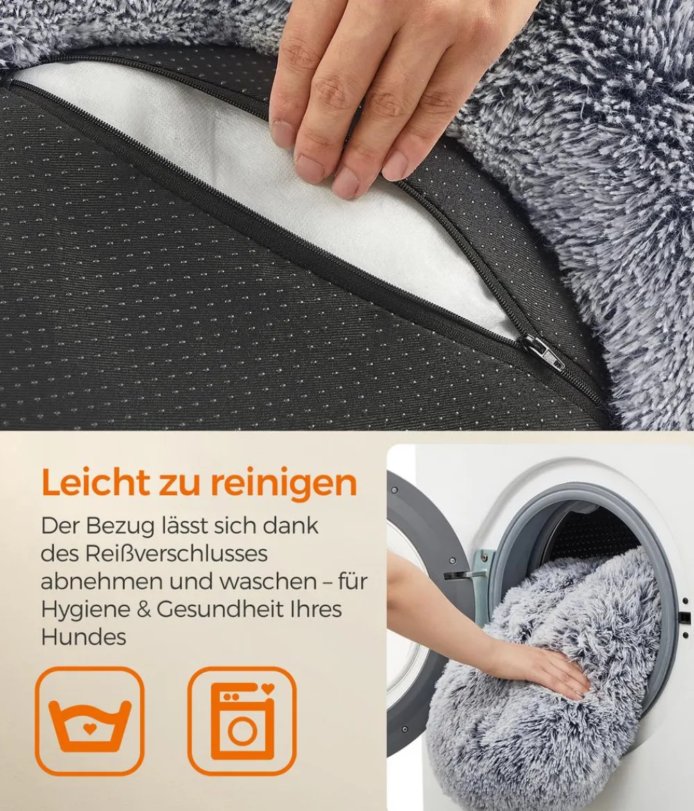 Feandrea Hundebett, rund, grau, ca. Ø80/H20 cm Hellgrau Sale