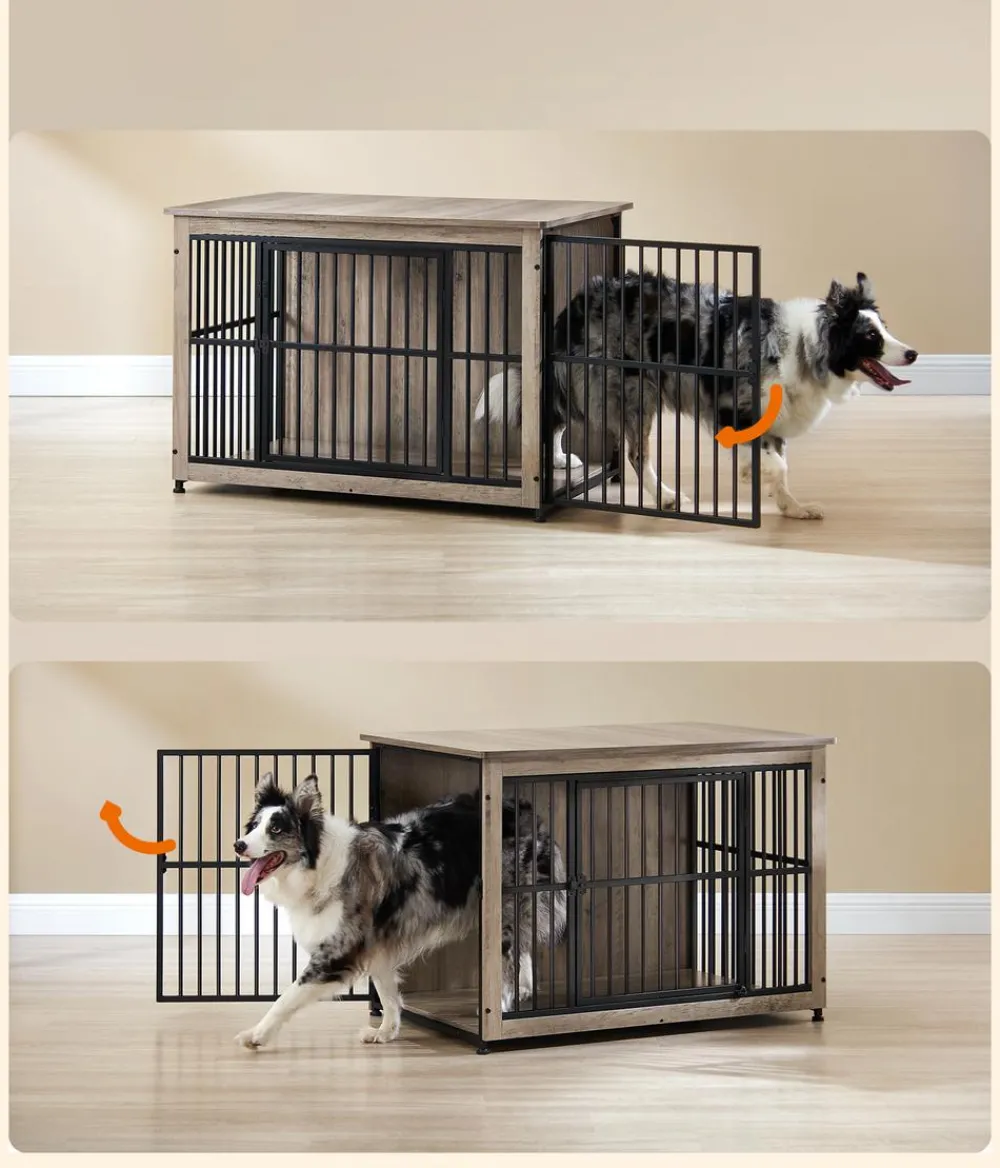 Feandrea Mehr Hundeschlafplätze > Hundekäfig, greige, ca. B98/H69/T65 cm