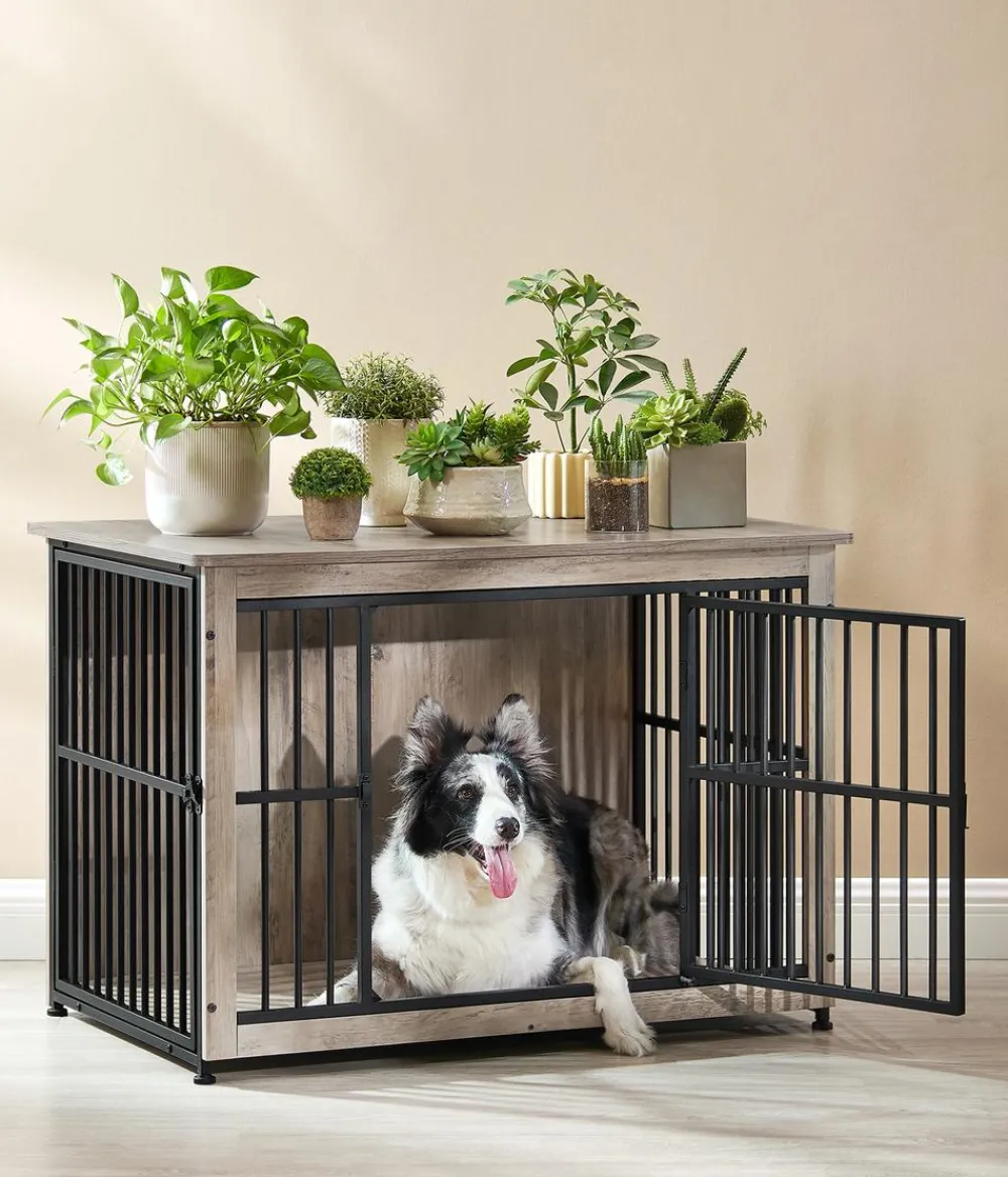 Feandrea Mehr Hundeschlafplätze > Hundekäfig, greige, ca. B98/H69/T65 cm