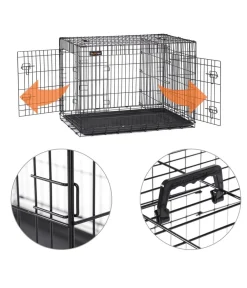 Feandrea Mehr Hundeschlafplätze - Hundekäfig mit Trennwand, ca. B107/H77,5/T70 cm Schwarz