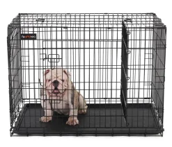 Feandrea Mehr Hundeschlafplätze - Hundekäfig mit Trennwand, ca. B107/H77,5/T70 cm Schwarz