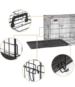 Feandrea Mehr Hundeschlafplätze - Hundekäfig mit Trennwand, ca. B107/H77,5/T70 cm Schwarz