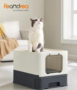 Feandrea Katzenklo > Katzenklo mit Deckel, ca. B42,5/H37,8/T54,3 cm