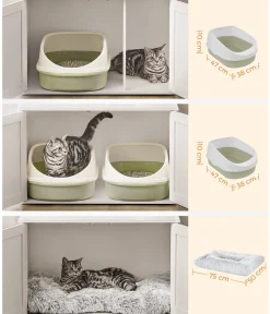 Feandrea Katzenklo - Katzenklo-Schrank mit Türen, ca. B80/H49,2/T53 cm Weiß