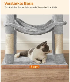 Feandrea Kratzbäume & Kratzmöbel - Kratzbaum, ca. B55/H143/T45 cm Hellgrau