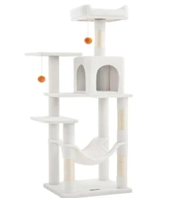Feandrea Kratzbäume & Kratzmöbel > Kratzbaum, weiß, ca. B55/H143/T45 cm