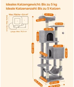 Feandrea Kratzbäume & Kratzmöbel > Kratzbaum, , ca. B49/H155/T40 cm