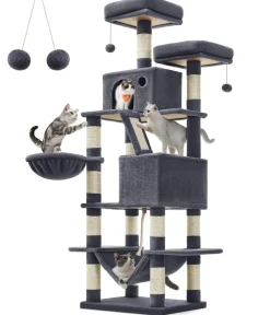 Feandrea Kratzbäume & Kratzmöbel > Kratzbaum mit Höhle, ca. B55/H168/T45 cm