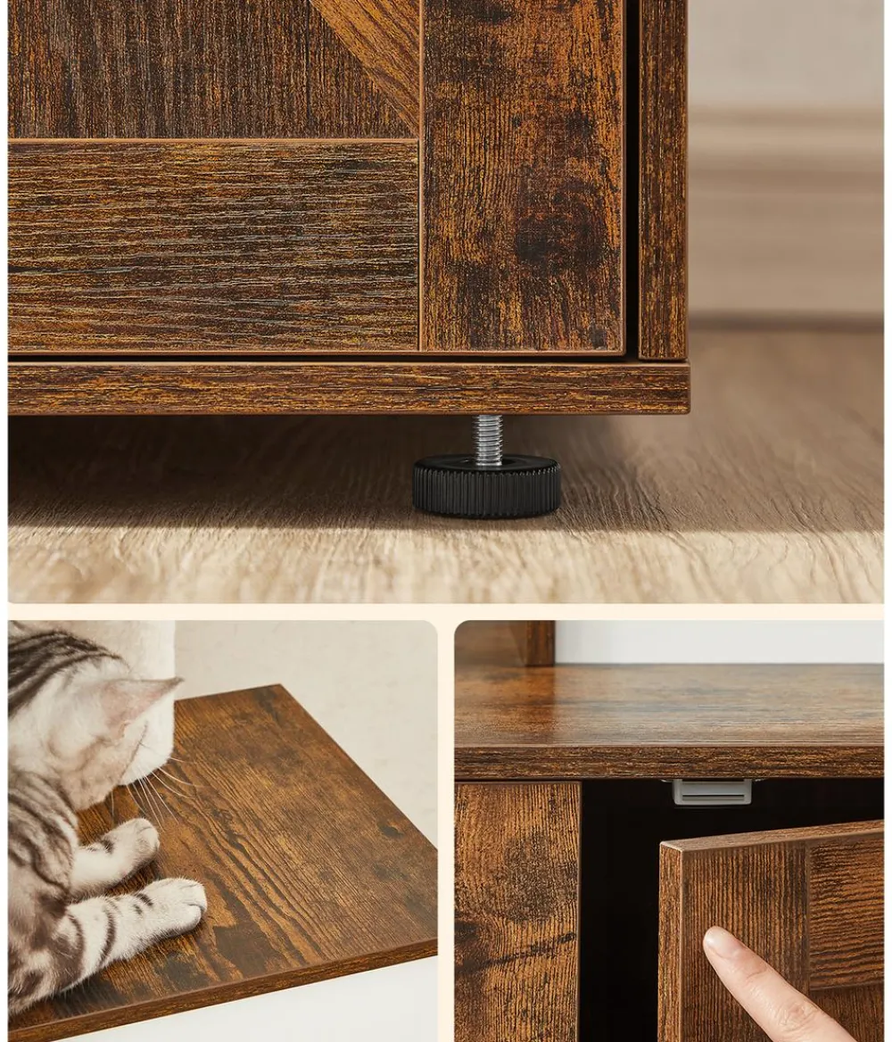 Feandrea Kratzbaum mit Katzenklo-Schrank, ca. B87,6/H151/T61,2 cm New