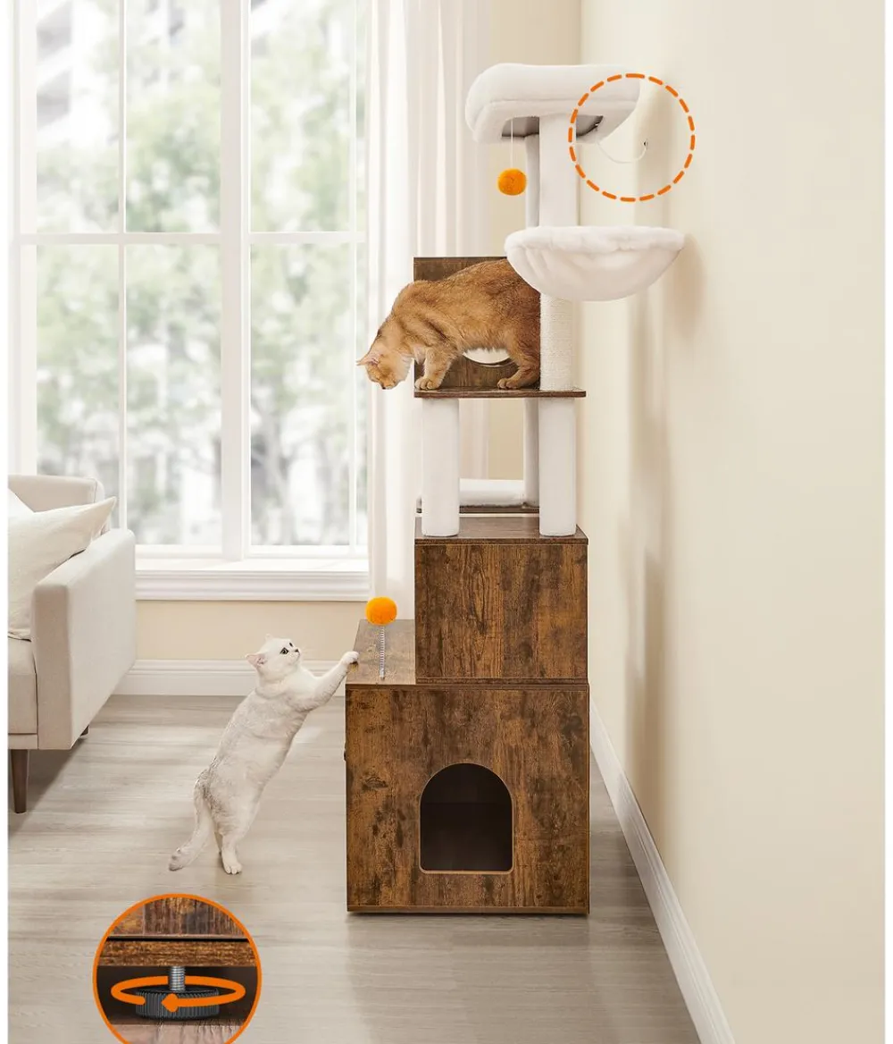 Feandrea Kratzbäume & Kratzmöbel|Katzenklo - Kratzbaum mit Katzenklo-Schrank, /, ca. B104/H185/T61 cm