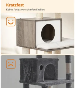 Feandrea Kratzbäume & Kratzmöbel > Kratzbaum mit Plattform, ca. B72/H138/T64 cm