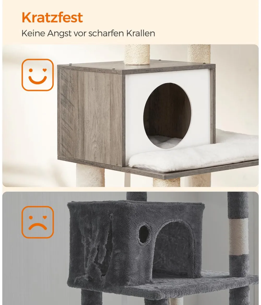 Feandrea Kratzbäume & Kratzmöbel > Kratzbaum mit Plattform, ca. B72/H138/T64 cm
