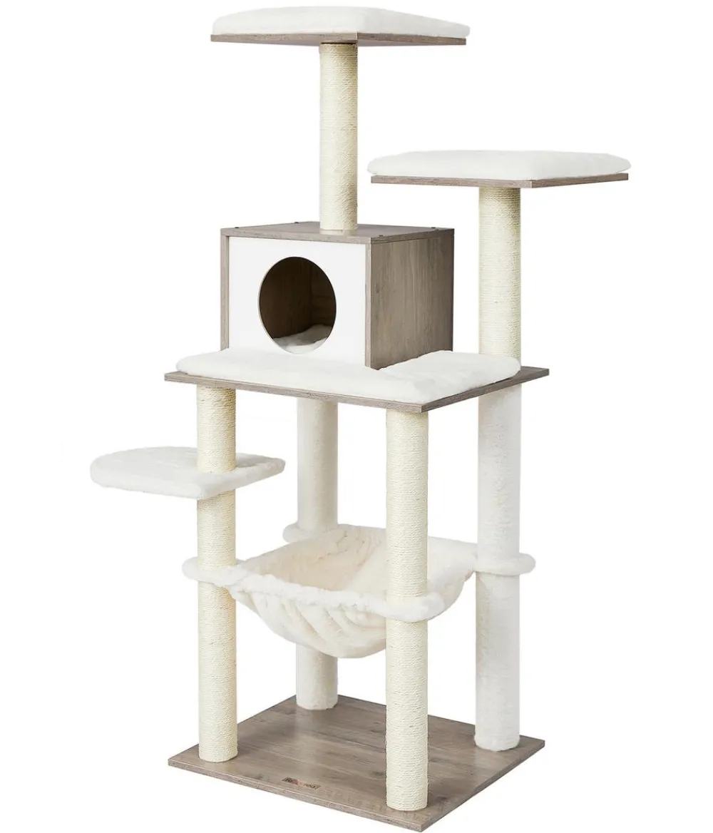 Feandrea Kratzbäume & Kratzmöbel > Kratzbaum mit Plattform, ca. B72/H138/T64 cm