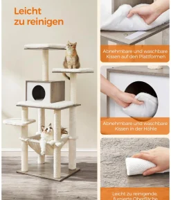 Feandrea Kratzbäume & Kratzmöbel > Kratzbaum mit Plattform, ca. B72/H138/T64 cm