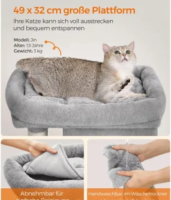 Feandrea Kratzbäume & Kratzmöbel > Kratzbaum mit zwei Höhlen M, ca. B60/H74/T39 cm