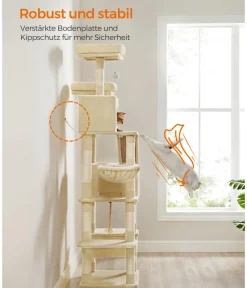 Feandrea Kratzbäume & Kratzmöbel > Kratzbaum XXL, ca. B60/H206/T50 cm