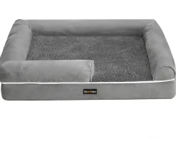 Feandrea Orthopädisches Hundebett, rechteckig, , ca. B91/H20/T71 cm Hellgrau