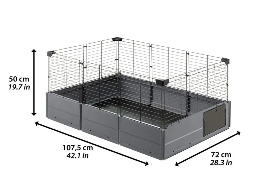 Ferplast® ferplast Nagerheim Multipla Open, schwarz, ca. B107/H50/T72 cm Dunkelgrau Outlet