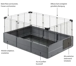 Ferplast® ferplast Nagerheim Multipla Open, schwarz, ca. B107/H50/T72 cm Dunkelgrau Outlet