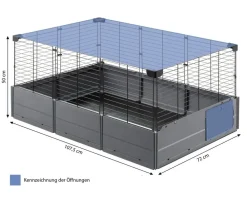 Ferplast® ferplast Nagerheim Multipla Open, schwarz, ca. B107/H50/T72 cm Dunkelgrau Outlet