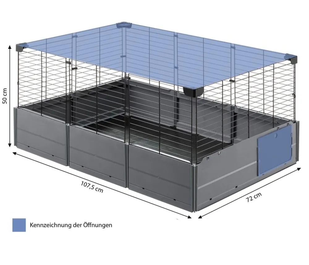 Ferplast® ferplast Nagerheim Multipla Open, schwarz, ca. B107/H50/T72 cm Dunkelgrau Outlet