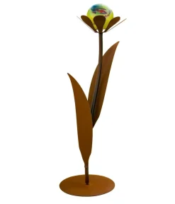 Ferrum Dekoartikel|Mehr Gartendekoration > Metall-Blume Jessy mit Glaskugel, ca. H77 cm