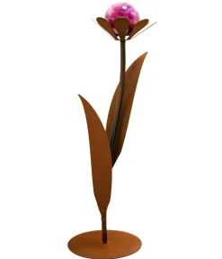 Ferrum Dekoartikel|Mehr Gartendekoration - Metall-Blume Jessy mit Glaskugel, ca. H77 cm Lavendel