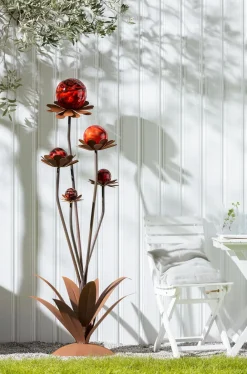 Ferrum Dekoartikel|Gartenkugeln & Glas Deko > Metall-Blumenzauber mit Glaskugeln, ca. H165 cm