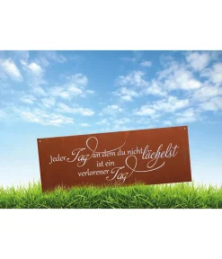 Ferrum Metall-Gedichttafel Ein Tag, 60 x 30 cm, rost Braun Outlet