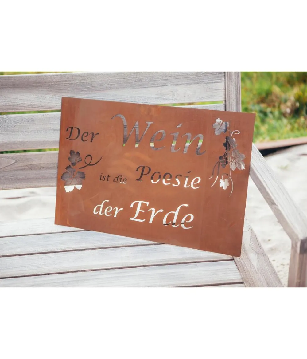 Ferrum Mehr Gartendekoration|Gartenzwerge & Gartenfiguren > Metall-Gedichttafel Poesie, 60 x 40 cm, rost