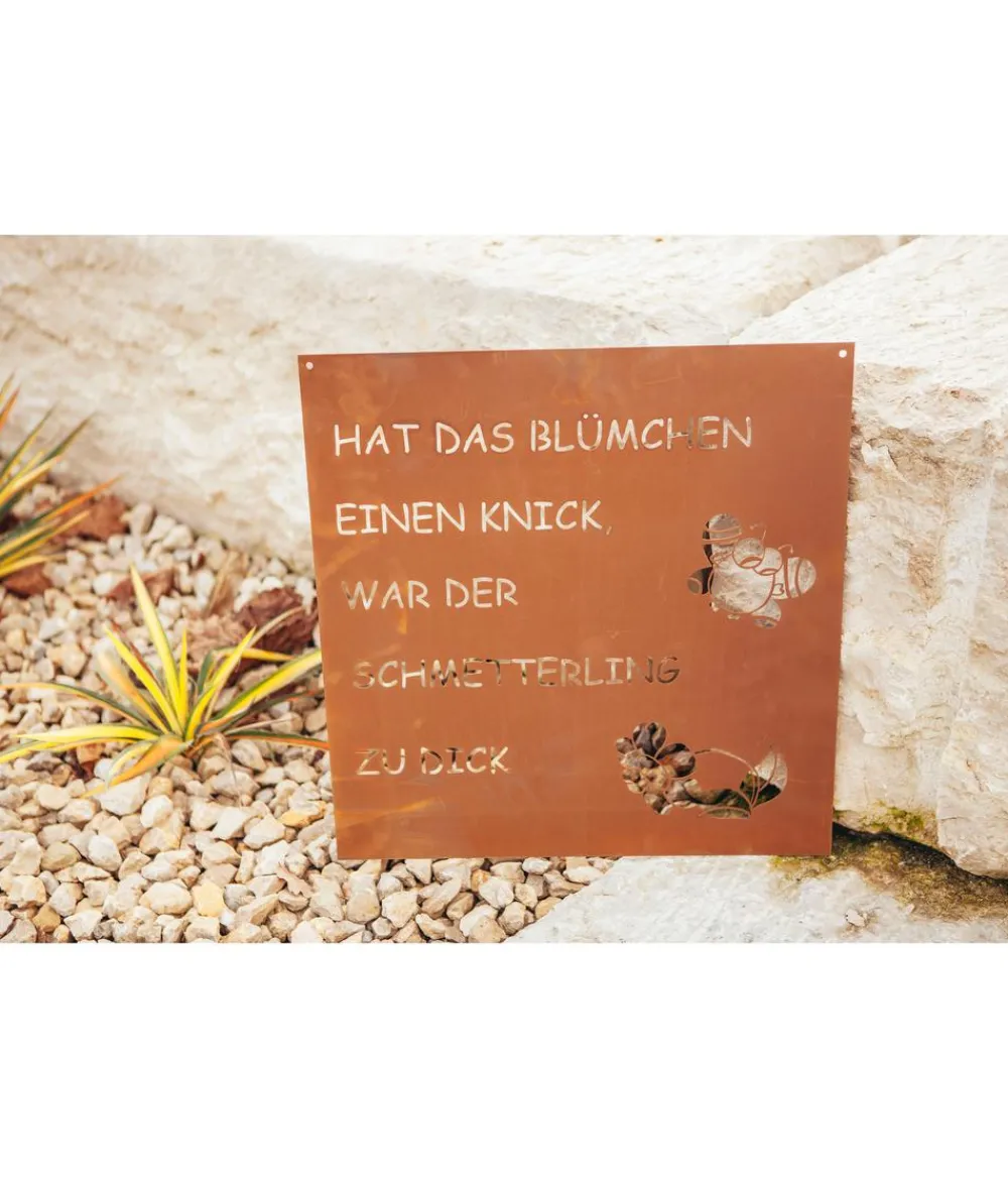 Ferrum Metall-Gedichttafel Schmetterling, 48 x 50 cm, rost Braun Sale