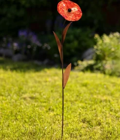 Ferrum Dekoartikel|Gartenkugeln & Glas Deko > Metall/Glas-Mohnblume, ca. H102 cm