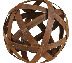 Ferrum Gartenkugeln & Glas Deko|Gartenzwerge & Gartenfiguren > Metall-Kugel aus Blechstreifen, rund, rost