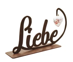 Ferrum Dekoartikel|Mehr Gartendekoration > Metall-Schriftzug Liebe, mit Glasherz, ca. H28 cm