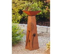 Ferrum Blumensäulen|Mehr Gartendekoration > Metall-Säule Trapez Pusteblume, ca. B30/H116,5/T30 cm, rost