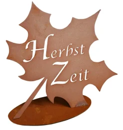 Ferrum Dekoartikel|Mehr Gartendekoration > Rost-Blatt Herbstzeit, ca. H24 cm