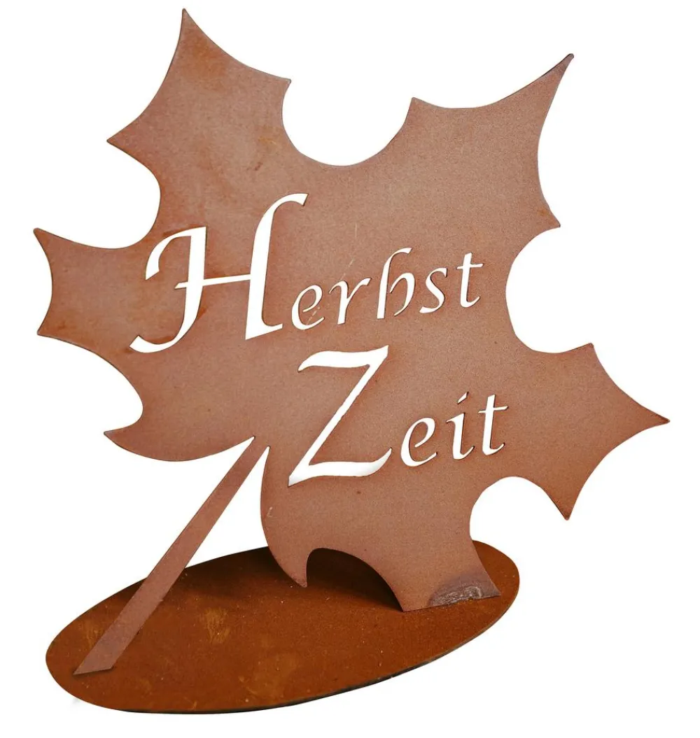 Ferrum Dekoartikel|Mehr Gartendekoration > Rost-Blatt Herbstzeit, ca. H24 cm