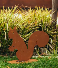 Ferrum Dekoartikel|Mehr Gartendekoration - Rost-Eichhörnchen Felix, ca. H34 cm Braun