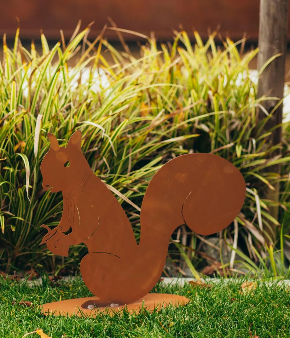 Ferrum Dekoartikel|Mehr Gartendekoration - Rost-Eichhörnchen Felix, ca. H34 cm Braun