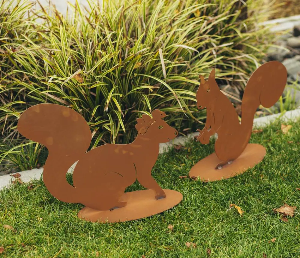 Ferrum Dekoartikel|Mehr Gartendekoration - Rost-Eichhörnchen Felix, ca. H34 cm Braun
