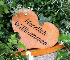 Ferrum Rost-Herz Herzlich Willkommen, ca. H24 cm Braun Online
