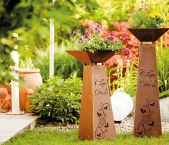 Ferrum Dekoartikel|Mehr Gartendekoration - Rost-Säule Trapez Carpe Diem Braun