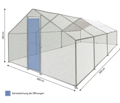 Flamingo Bauernhof Zubehör|Hühnerställe - Freilaufgehege Doerak, Silber