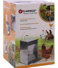 Flamingo Mehr Hühnerzubehör|Bauernhof Zubehör > Futterautomat Timo mit Trittklappe,