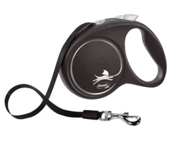 flexi® Hundeleinen - Hundeleine Gurt-Leine Black Design, large, 5 m Silber