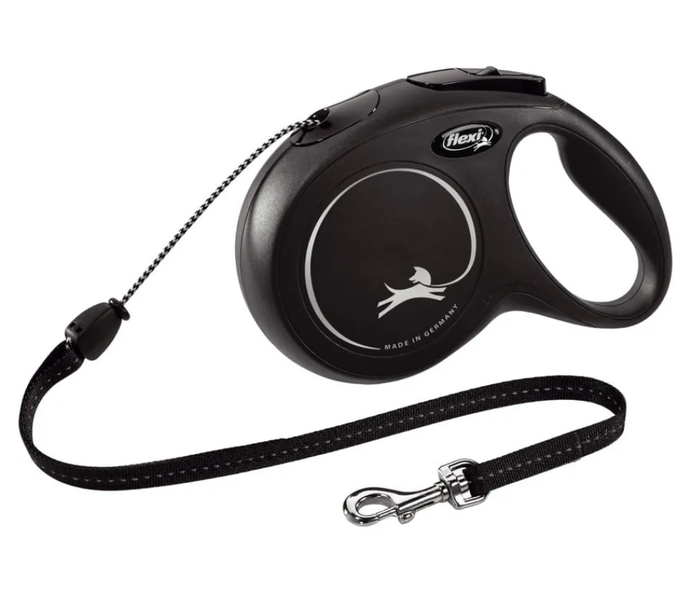 flexi® Hundeleinen - Hundeleine New Classic Seil-Leine, Medium, 8m Schwarz